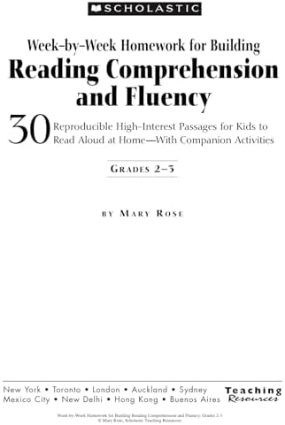 Week-by-Week Homework for Building Reading Comprehension & Fluency: Grades 2–3: 30 Reproducible High-Interest Passages for Kids to Read Aloud at Home―With Companion Activities by Mary Rose