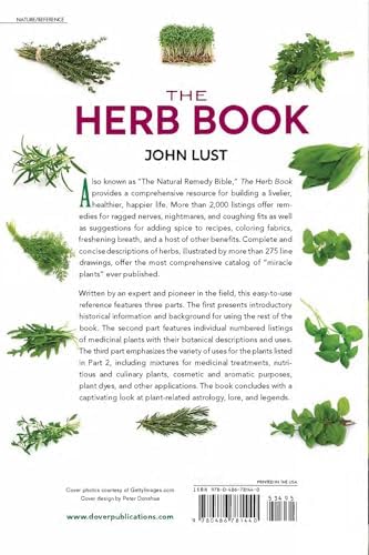 The Herb Book: The Most Complete Catalog of Herbs Ever Published (Dover Cookbooks) by John Lust