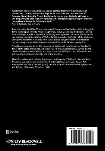 A History of Modern Europe: From 1815 to the Present (Wiley Blackwell Concise History of the Modern World) by Albert S. Lindemann