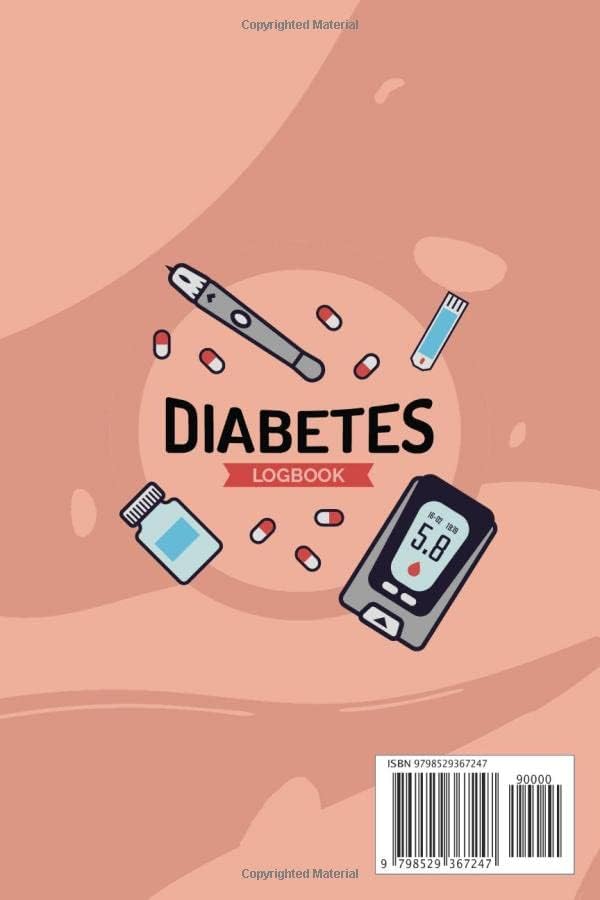 Diabetes Log Book: Blood Sugar Glucouse Levels Readings Notebook | 2-Year Blood Sugar Log Book For Tracking Blood Sugar Level | 108 Pages "6x9" in. by saif merwas