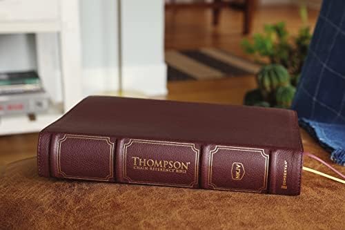 NKJV, Thompson Chain-Reference Bible, Genuine Leather, Calfskin, Burgundy, Red Letter, Comfort Print by Zondervan