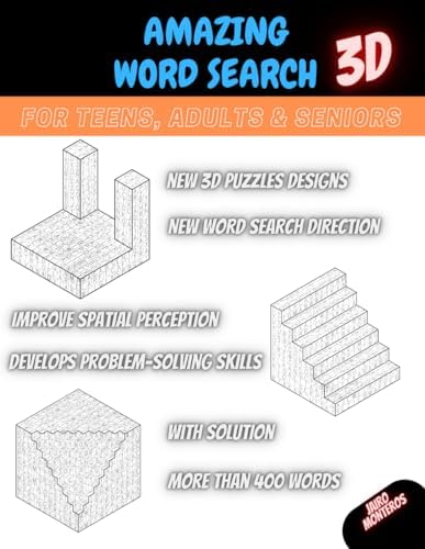 Amazing Word Search 3D: For Teens, Adults & Seniors by Ing. Jairo Monteros