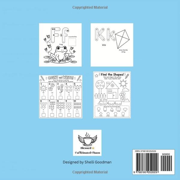 Summer Days Learning and Activity Book: A Summer Learning Workbook for Pre-K & Kindergarten: Letter Tracing, ABC Practice, Phonics, Numbers, Coloring, ... Directions & Fun Educational Activities by Shelli Goodman