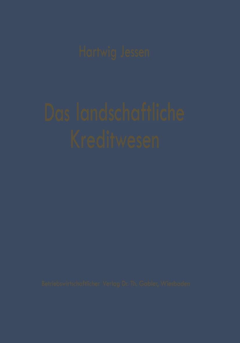 Das landschaftliche Kreditwesen (German Edition) by Hartwig Jessen