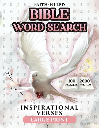 Bible Word Search: Inspirational Verses: 100 Large Print Puzzle Book For Adults, Seniors and Teens, Motivational and Challenging Activity Book, Perfect Gift by Mindful Musings Publishing