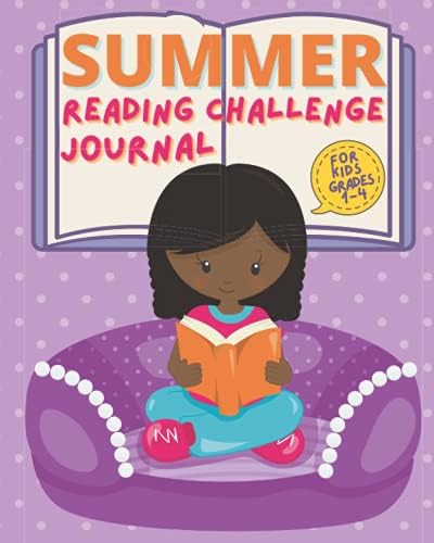 Summer Reading Challenge Journal for Kids Grades 1-4: Summer Learning Workbook to Help Prevent Summer Slide and Encourage Summer Reading for Grade 1, ... and Writers African American girl reading by Creative Heart Press