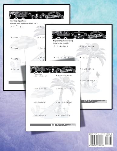 Summer Math Workbook 9-10 Grade Bridge Building Activities: 9th to 10th Grade Summer Essential Skills Practice Worksheets by Summer Bridge Building