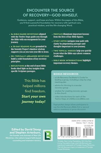 NLT Life Recovery Bible, Second Edition, Personal Size (Softcover): Addiction Bible Tied to 12 Steps of Recovery for Help with Drugs, Alcohol, Personal Struggles - With Meeting Guide by New Living Translation