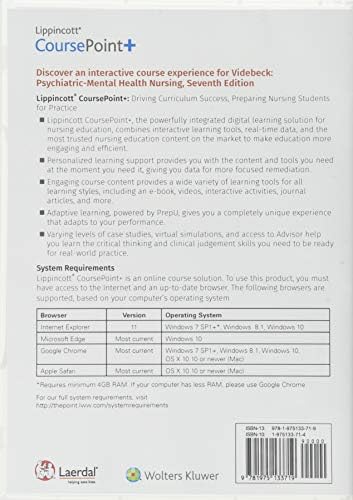 Lippincott CoursePoint+ Enhanced for Videbeck's Psychiatric-Mental Health Nursing by Sheila L. Videbeck RN MS