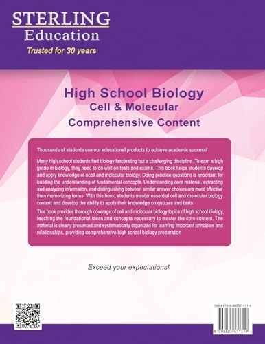 High School Biology: Comprehensive Content for Cell & Molecular Biology (High School STEM & Social Sciences) by Sterling Education