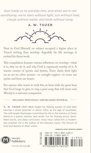 Worship: The Reason We Were Created-Collected Insights from A. W. Tozer by A W Tozer