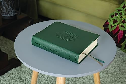 NIV, Journal the Word Bible (Perfect for Note-Taking), Leathersoft, Green, Red Letter, Comfort Print: Reflect, Take Notes, or Create Art Next to Your Favorite Verses by Zondervan