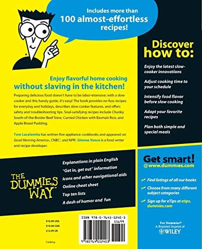 Slow Cookers For Dummies by Tom Lacalamita