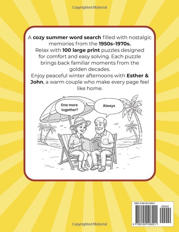Large Print Word Search for Seniors – 100 Nostalgic Summer Puzzles from the 1950s, 1960s & 1970s: Easy Large Print Puzzles for Relaxation, Memory, and ... (Esther & John’s Word Search for Seniors) by Mary Ellen Brooks