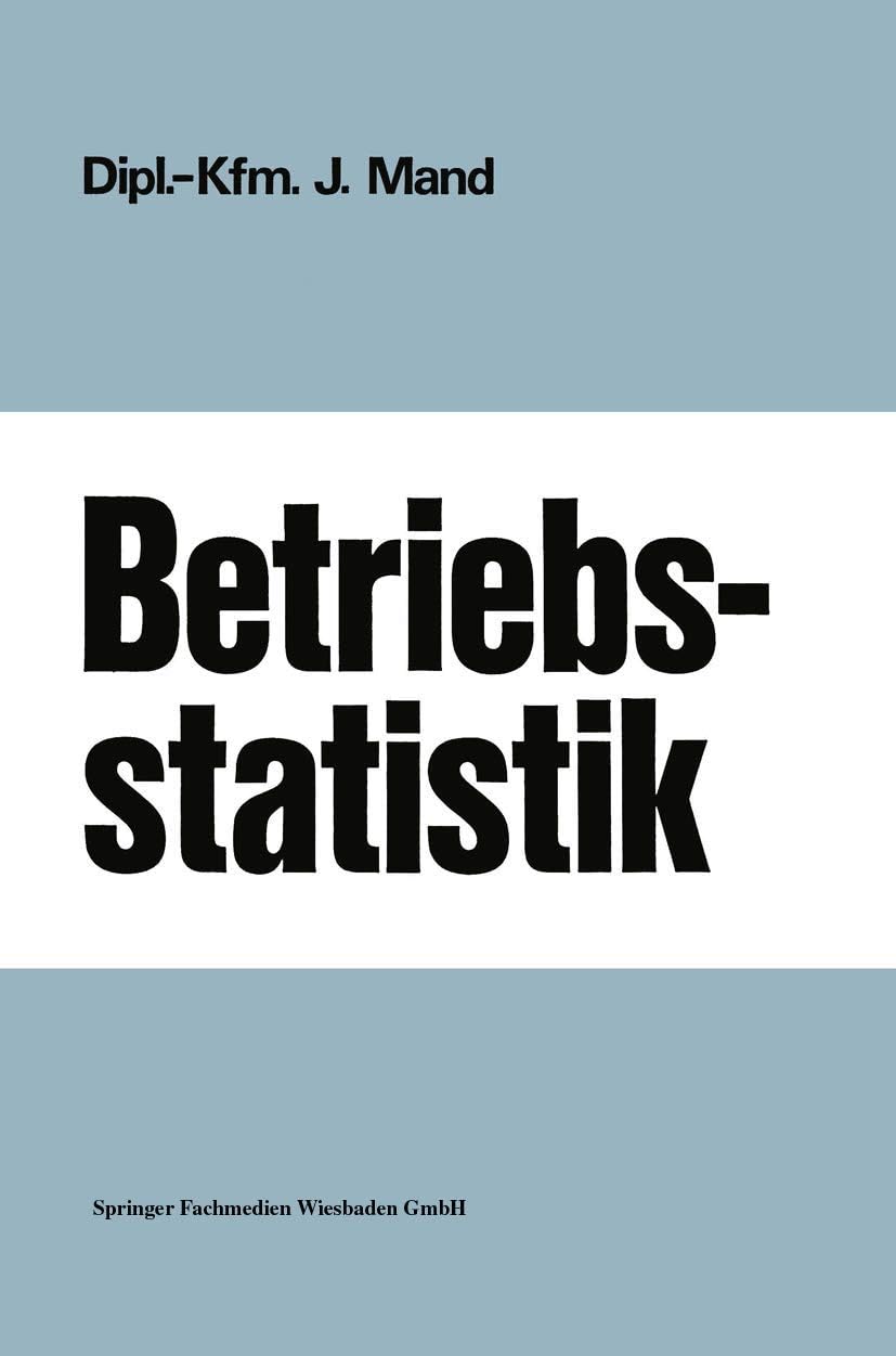 Betriebsstatistik (German Edition) by Josef Mand