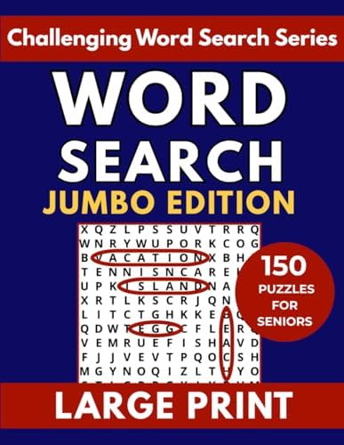 Jumbo Word Search for Seniors: 150 Challenging Large Print Puzzles for Brain Exercise and Fun by Zenia Day