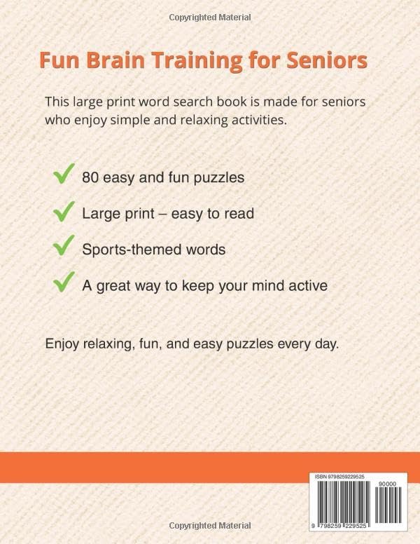 Large Print Word Search for Seniors: Sports Edition: 80 Easy and Fun Puzzles to Relax, Stay Sharp, and Enjoy Every Day – With Solutions by Matilda Beck