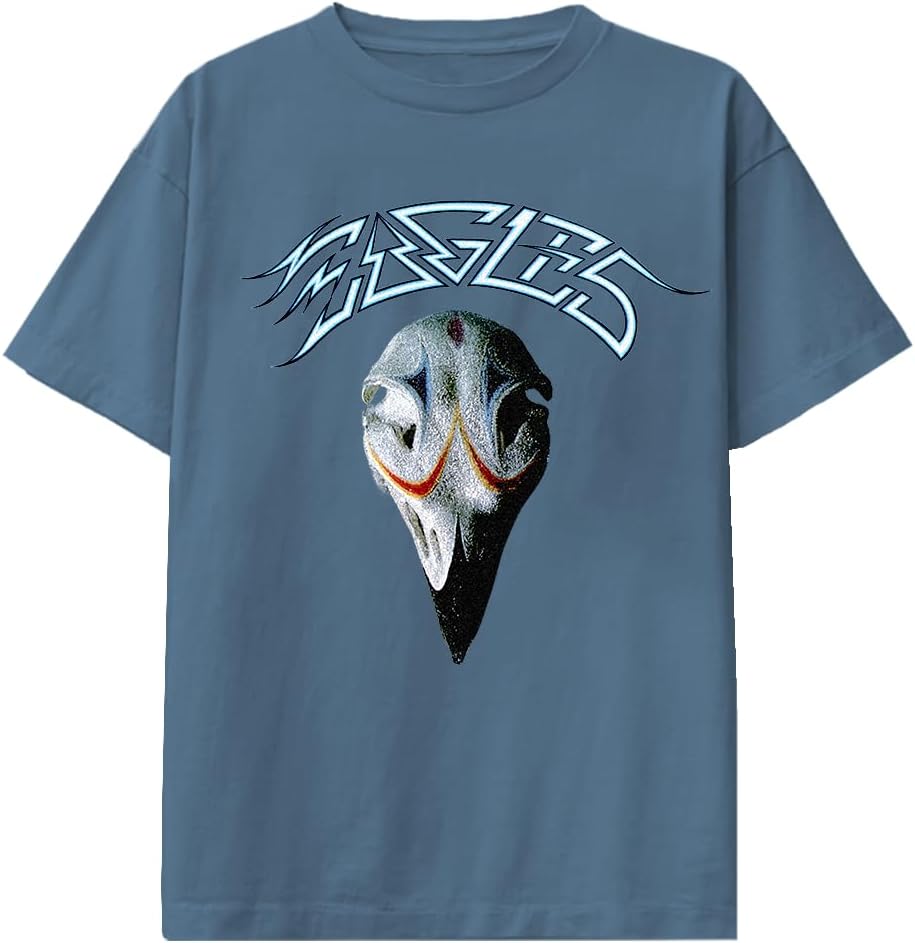 Eagles Unisex Adult Official Merch California Greatest Hits Album Cover T-Shirt, Dusk Blue
