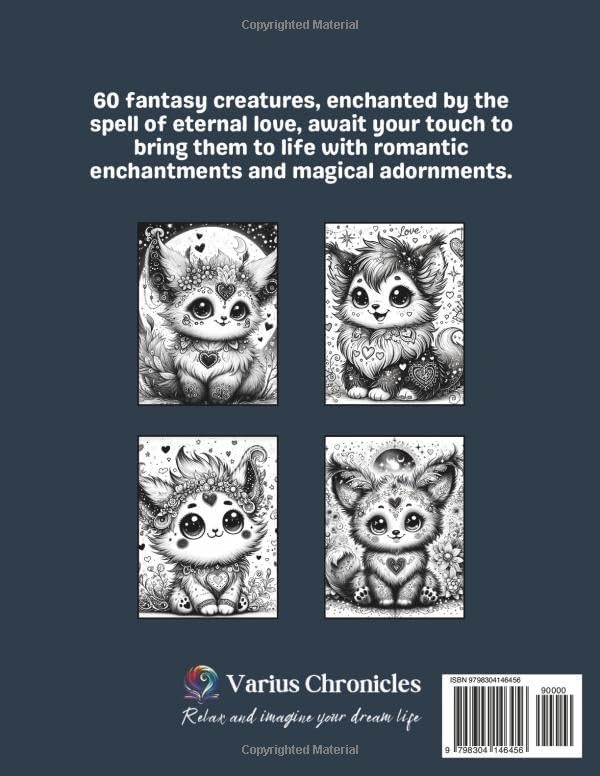 Bloom Buddies - Moments of Eternal Love: A romantasy coloring book for teens and adults with over 50 adorable creatures struck by cozy love (Varius ... Enchanted Creatures, and Mythical Creatures) by Mihai Iancu