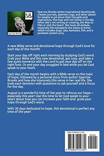 August is Hope: Women's Daily Devotional by Sparrow Brooks