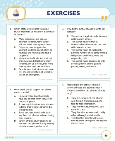 8th Grade Common Core ELA (English Language Arts): Daily Practice Workbook | 300+ Practice Questions and Video Explanations | Common Core State ... Standards Aligned (NGSS) ELA Workbooks) by Argo Brothers