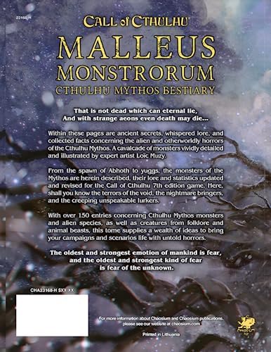 Call of Cthulhu: Malleus Monstrorum: Cthulhu Mythos Bestiary by Chaosium Inc