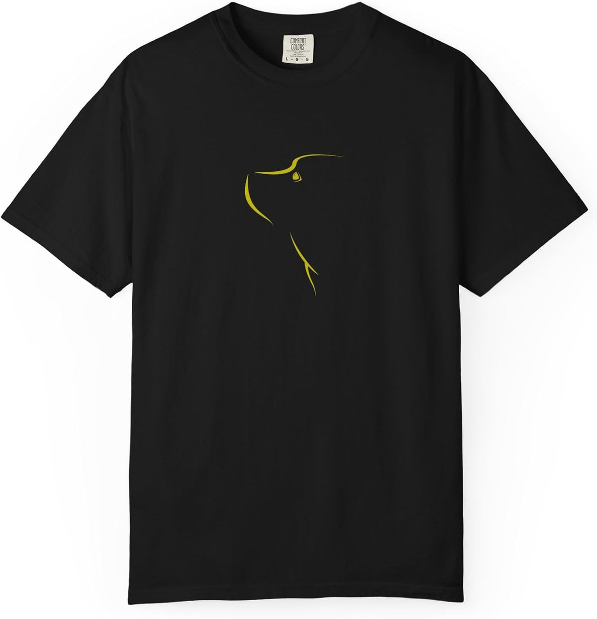 Minimal Line Art Labrador Dog T-Shirt - Yellow Outline