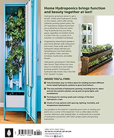 Home Hydroponics: Small-space DIY growing systems for the kitchen, dining room, living room, bedroom, and bath by Tyler Baras