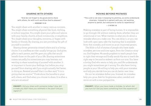 Nighttime Devotional for Teen Girls: 5-Minute Guided Daily Reflections by Teresa Hartnett