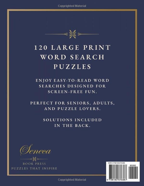 Quiet Lake Word Search for Seniors: 120 Relaxing Lake-Themed Puzzles for Adults Featuring Peaceful Nature, Wildlife, Cabin Life, and Easy-to-Read ... Print Word Search Collection for Seniors) by Seneca Book Press