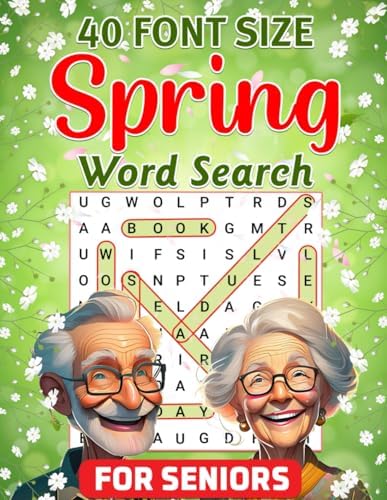 40 Font Size Spring Word Search for Seniors: 50 Jumbo Size Extra-Large Print Word Search Puzzles for Seniors with Vision Problems by Riddle Master
