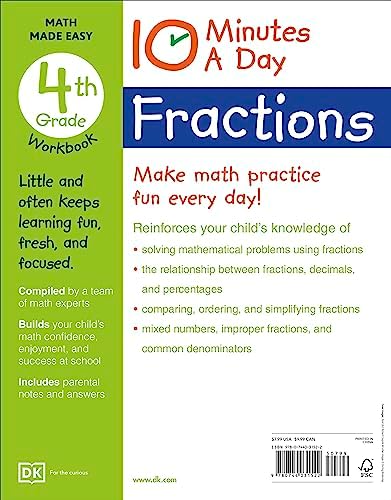 10 Minutes a Day Fractions, 4th Grade by DK