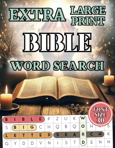 Extra Large Print Bible Word Search: 50 Christian-Themed Puzzles for Seniors and Adults | Easy-to-Read Jumbo Word Find Book with 30 Point Font and Biblical Verses from Scripture for Women and Men by Happytude Press