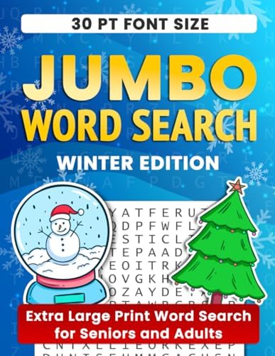 Jumbo Word Search Puzzle Book Winter: Extra Large Print Word Search for Seniors and Adults with 30 pt Big Font (Jumbo Word Search Books for Every Season in Extra Large Print) by Kiddiyo SmartBooks