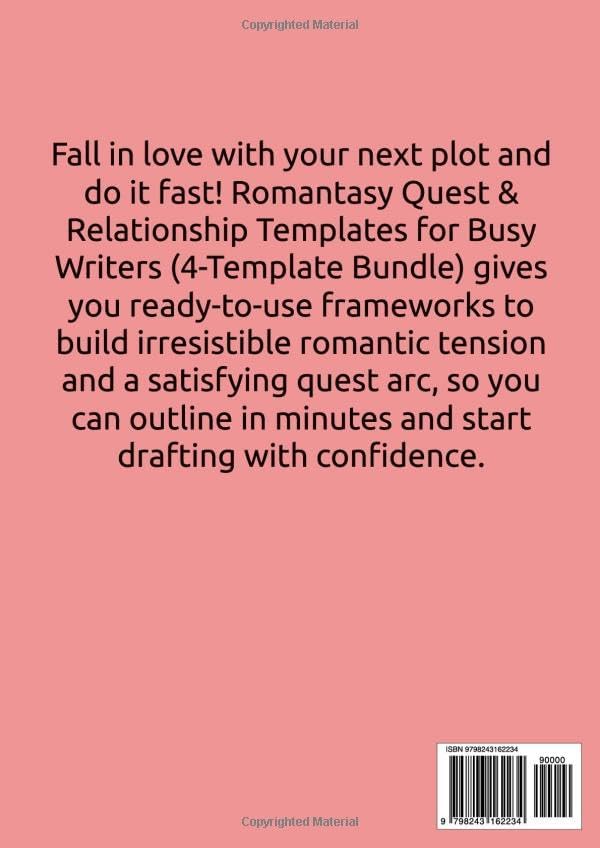 Romantasy Quest & Relationship Templates For Busy Writers (4 Templates Bundle) (Templates For Writing Genre Fiction Series) by A. Rosewood