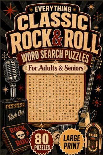 Everything Classic Rock and Roll Word Search Puzzles: For Adults and Seniors (The Nostalgia Word Search Collection) by Henry Wow