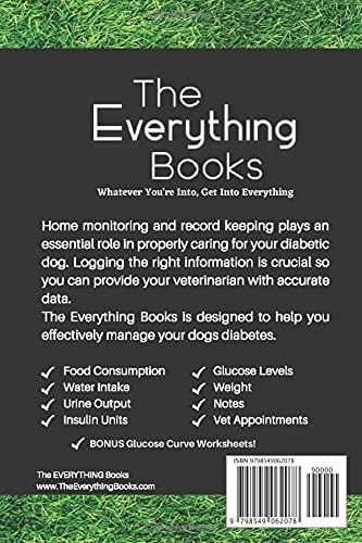 Blood Sugar Log Book for Dogs, The Dog Log: A Dog Diabetes Record Book (Complete Diabetic Log Books) by The Everything Books