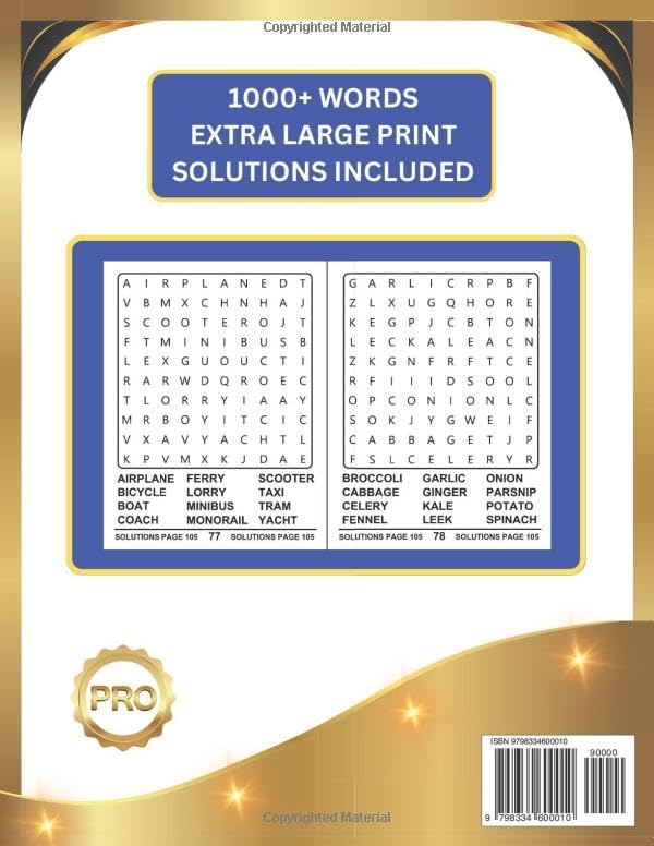 EASY (JUMBO PRINT) WORD SEARCH FOR ADULTS & SENIORS: 1000+ EXTRA LARGE PRINT WORDS - (30 PT FONT SIZE) WORD FIND PUZZLES by PRO Publications