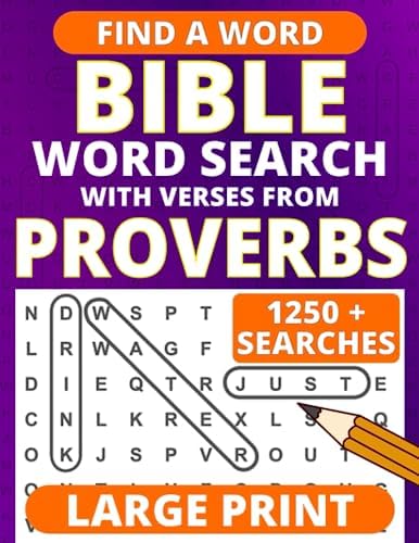 Bible Word Search Large Print – with Verses from Proverbs (Large Print Bible Word Searches) by Matthew Mark