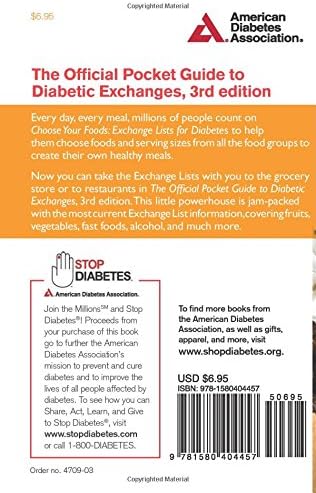 The Official Pocket Guide to Diabetic Exchanges: Choose Your Foods by American Diabetes Association