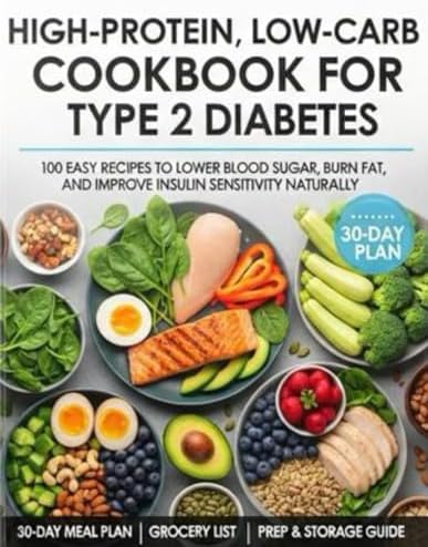High-Protein Low-Carb Cookbook for Type 2 Diabetes: 100 Easy Recipes to Lower Blood Sugar, Burn Fat, and Improve Insulin Sensitivity Naturally by Mirabel Quinn