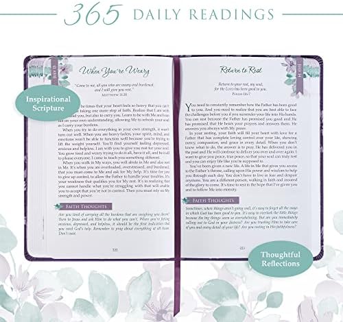 A Journey with Jesus 365 Devotions for Women, Purple Floral Faux Leather Flexcover by Cherie Hill