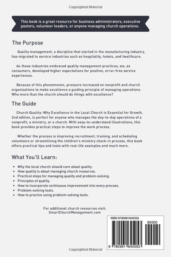 Smart Church Quality: Why Excellence in the Local Church is Essential for Growth by Patricia S Lotich