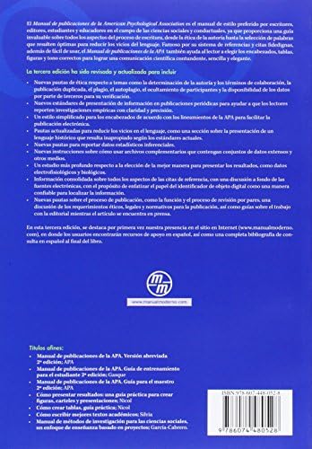 Manual de Publicaciones de la American Psychological Association / Publication Manual of the American Psychological Association (Spanish Edition) by Miroslava Guerra Frias