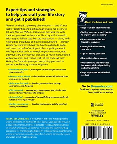 Memoir Writing For Dummies by Ryan G. Van Cleave