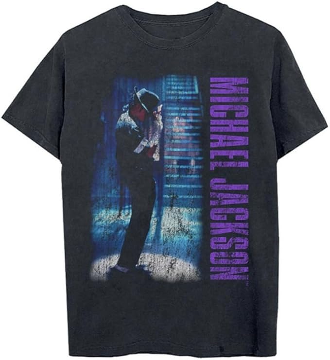 Michael Jackson Unisex Adult Michael Jackson Official Merch Black Or White Video Graphic T-Shirt