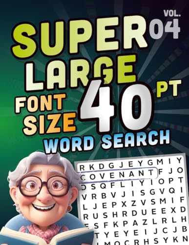 SUPER LARGE FONT SIZE 40 pt WORD SEARCH, vol. 04: Huge Jumbo Print Puzzle Book with XL Letters for the Visually Impaired and Seniors (Themed SUPER LARGE FONT 40 pt WORD SEARCH) by DB Publishing