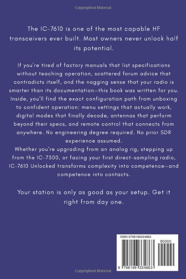 IC-7610 Unlocked: The Complete Setup, Configuration & First-Week Mastery Guide for the Icom IC-7610 Transceiver (The Modern Amateur Radio Mastery Series) by Brandon S. Larkson