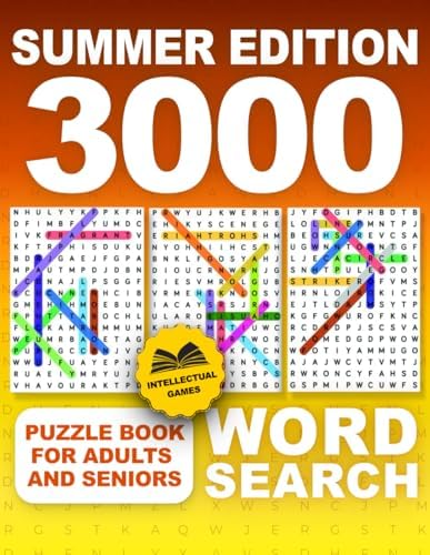 Summer 3000 Word Search Puzzle Book for Adults and Seniors: Seasonal Fun to Relax, Boost Focus & Stay Sharp by Iris Ray
