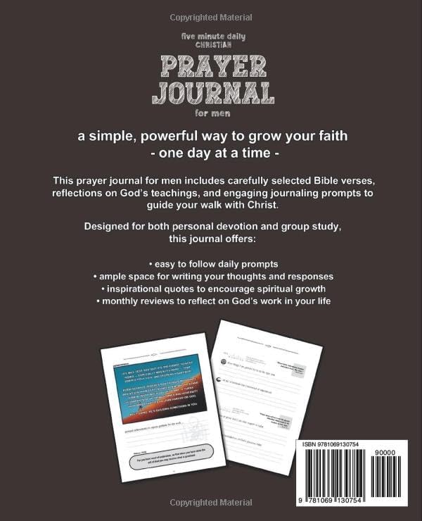 5 Minute Daily Christian Prayer Journal for Men: A Scripture-Based Devotional with Guided Prompts to Strengthen Your Daily Prayer Life by R.A. Steeves